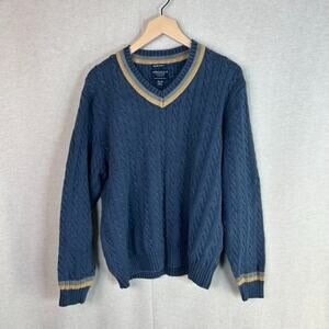 Vintage American Eagle Mens Cable Knit Sweater Size XXL Slim Fit Preppy Grandpa